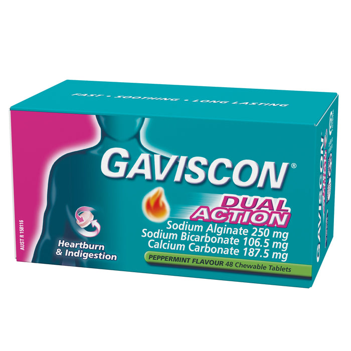 Gaviscon Dual Action Chewable Tablets Peppermint Heartburn & Indigestion Relief 48s - image 6