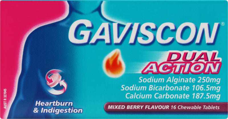 Gaviscon Dual Action Mixed Berry Chewable Tablets 16s