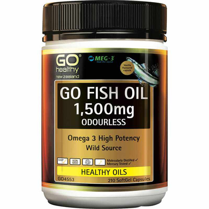 GO Healthy GO Fish Oil 1500mg Odourless 210 SoftGel Capsules
