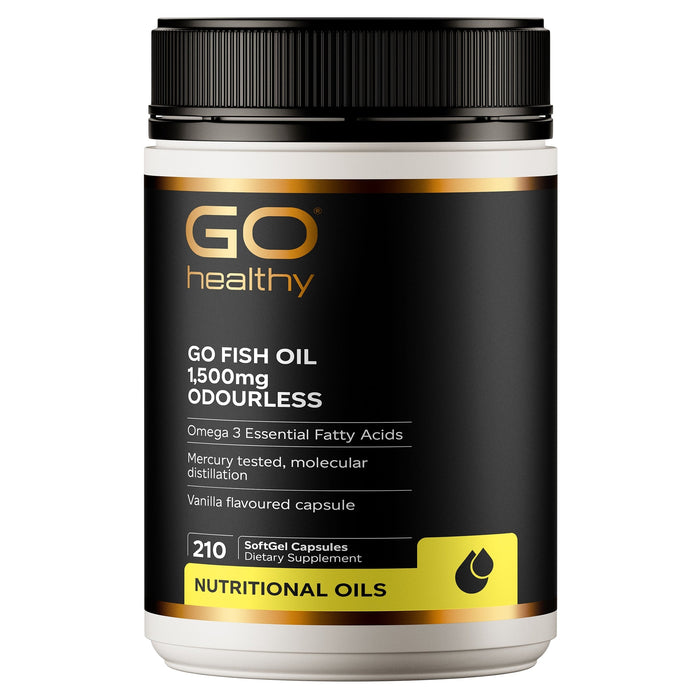 GO Healthy GO Fish Oil 1500mg Odourless 210 SoftGel Capsules