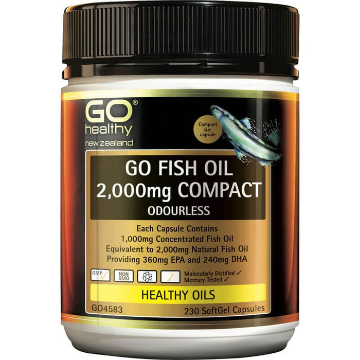 GO Healthy GO Fish Oil 2000mg Odourless 230 SoftGel Capsules