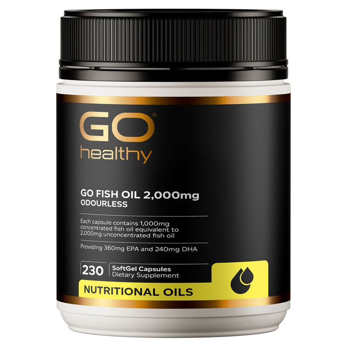 GO Healthy GO Fish Oil 2000mg Odourless 230 SoftGel Capsules