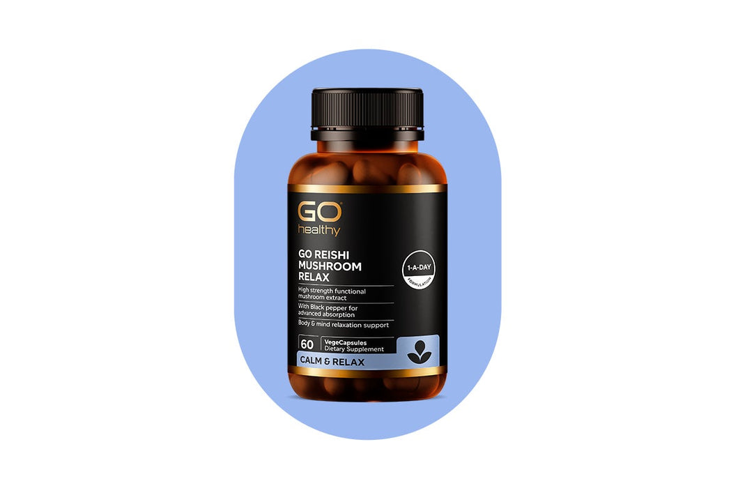 GO Healthy GO Reishi Mushroom Relax 60 VegeCapsules