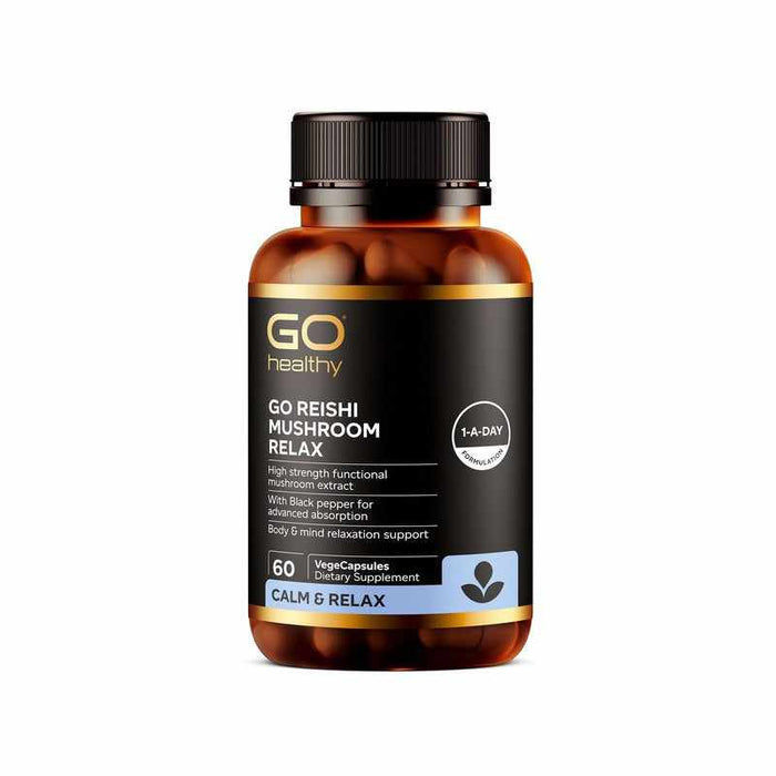 GO Healthy GO Reishi Mushroom Relax 60 VegeCapsules