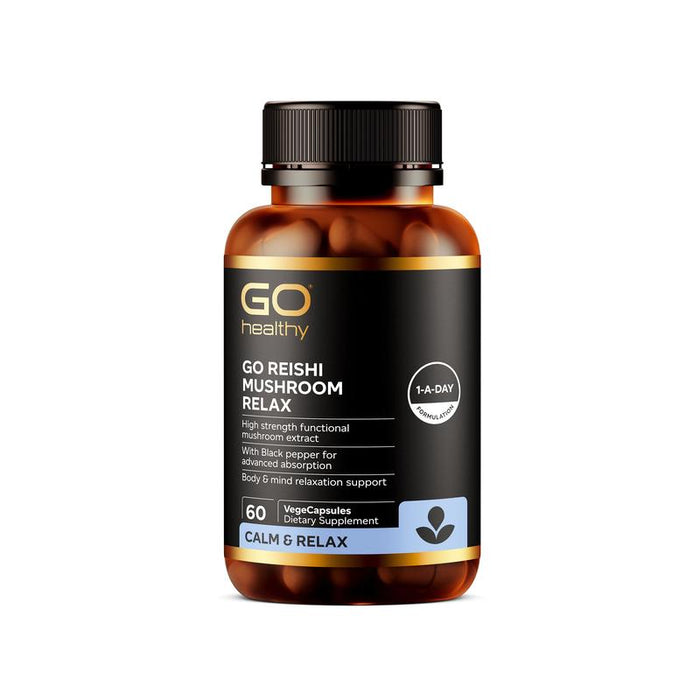 GO Healthy GO Reishi Mushroom Relax 60 VegeCapsules