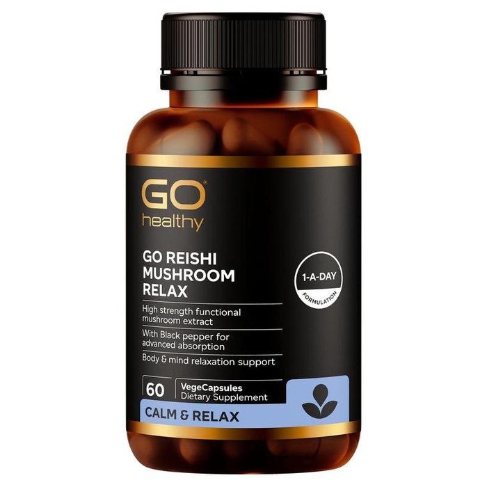 GO Healthy GO Reishi Mushroom Relax 60 VegeCapsules