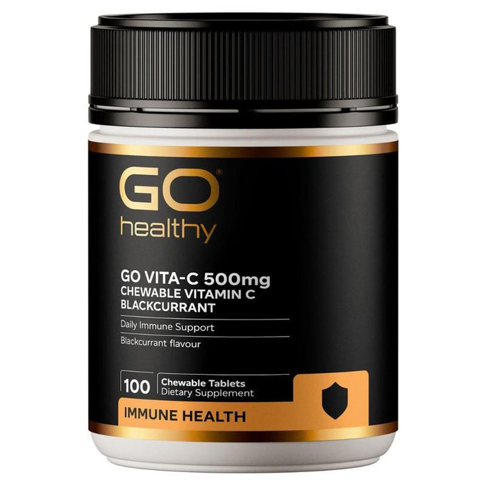 GO Healthy GO Vita-C 500mg Blackcurrant Chewable Tablets