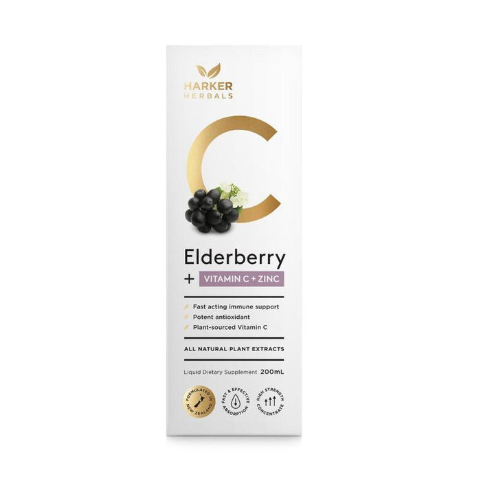 Harker Herbals Be Well Elderberry + Vitamin C + Zinc - box