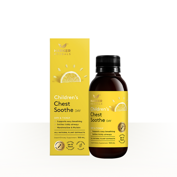 Harker Herbals Childrens Chest Soothe Day - bottle and carton