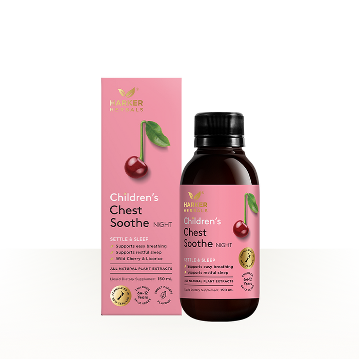 Harker Herbals Childrens Chest Soothe Night - bottle and carton