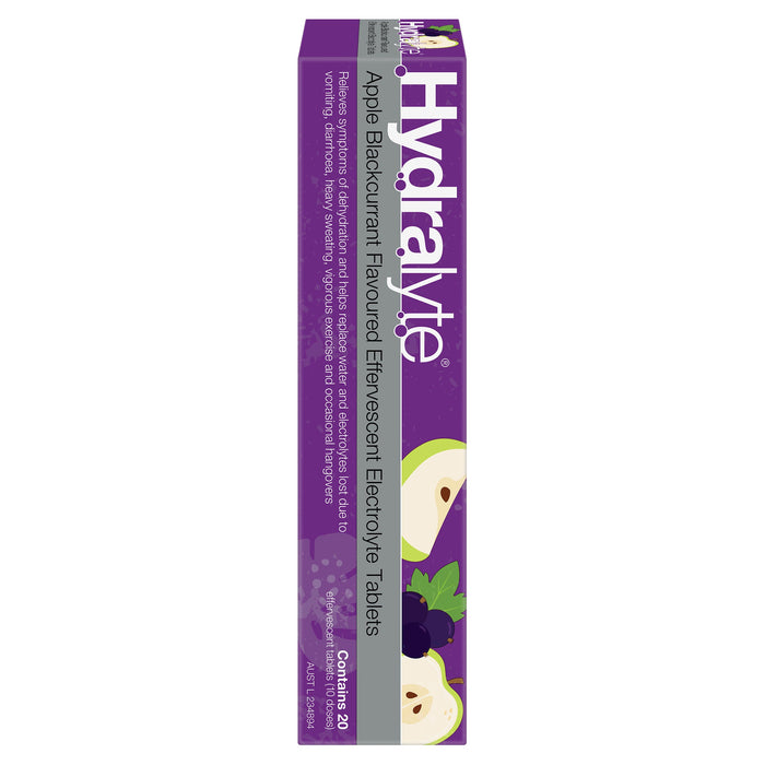Hydralyte Effervescent Electrolyte Tablets Apple & Blackcurrant 20s