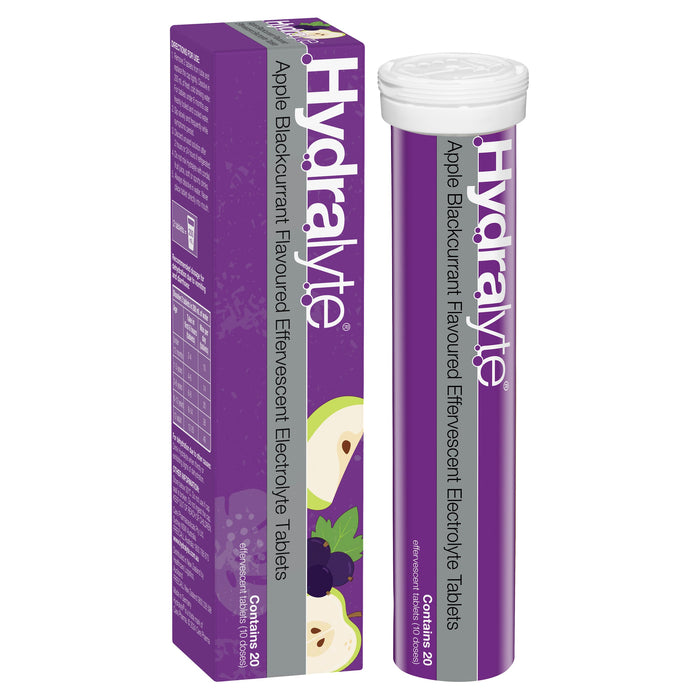 Hydralyte Effervescent Electrolyte Tablets Apple & Blackcurrant 20s