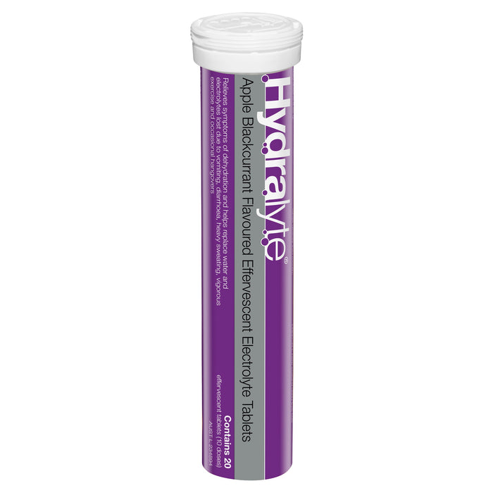 Hydralyte Effervescent Electrolyte Tablets Apple & Blackcurrant 20s