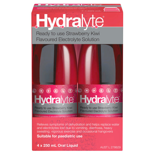 Hydralyte RTU Electrolyte Solution Strawberry Kiwi (4s x 250 mL) - image 2