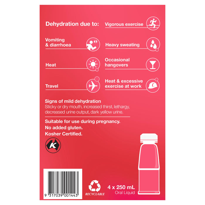 Hydralyte RTU Electrolyte Solution Strawberry Kiwi (4s x 250 mL) - image 6