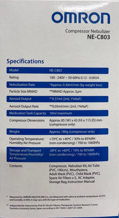 OMRON NEC803 Compressor Nebuliser