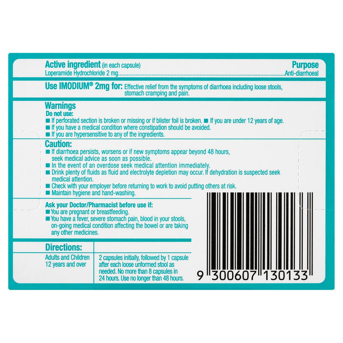 Imodium 2mg Capsule 20s - image 3