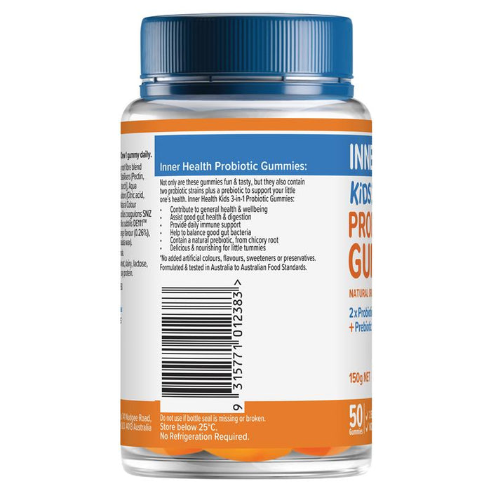 Inner Health Kids 3-in-1 Probiotic Gummies Orange 50 Pack