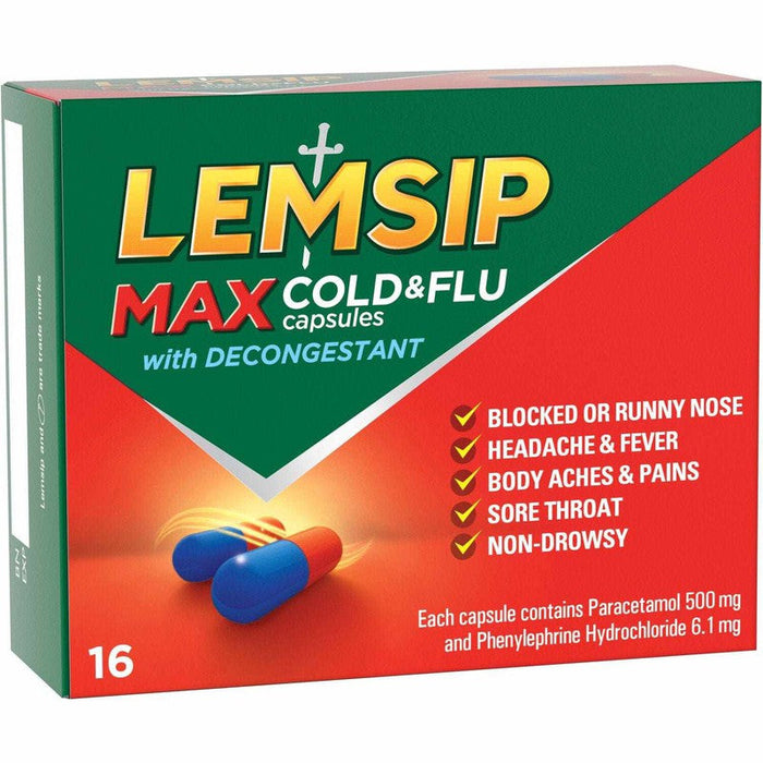 Lemsip Max Cold & Flu with Decongestant 16 Capsules - image 4