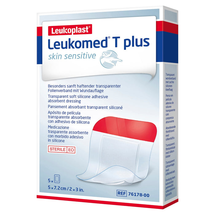 Leukoplast Leukomed T Plus Skin Sensitive Dressing 5cm x 7.2cm 5 Pack