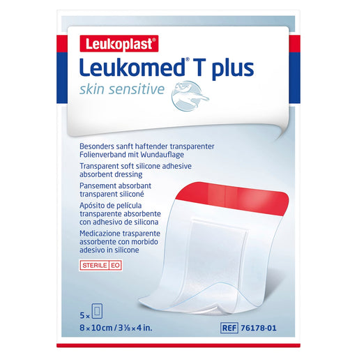 Leukoplast Leukomed T Plus Skin Sensitive Dressing 8cm x 10cm 5 Pack
