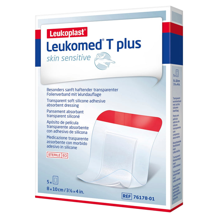 Leukoplast Leukomed T Plus Skin Sensitive Dressing 8cm x 10cm 5 Pack