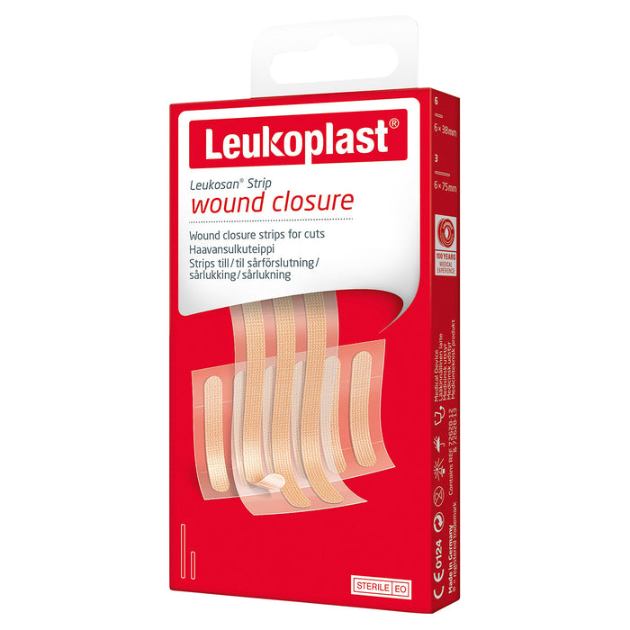 Leukoplast Leukosan Strip Wound Closure Strips 6mm x 38mm & 6mm x 75mm 9 Pack