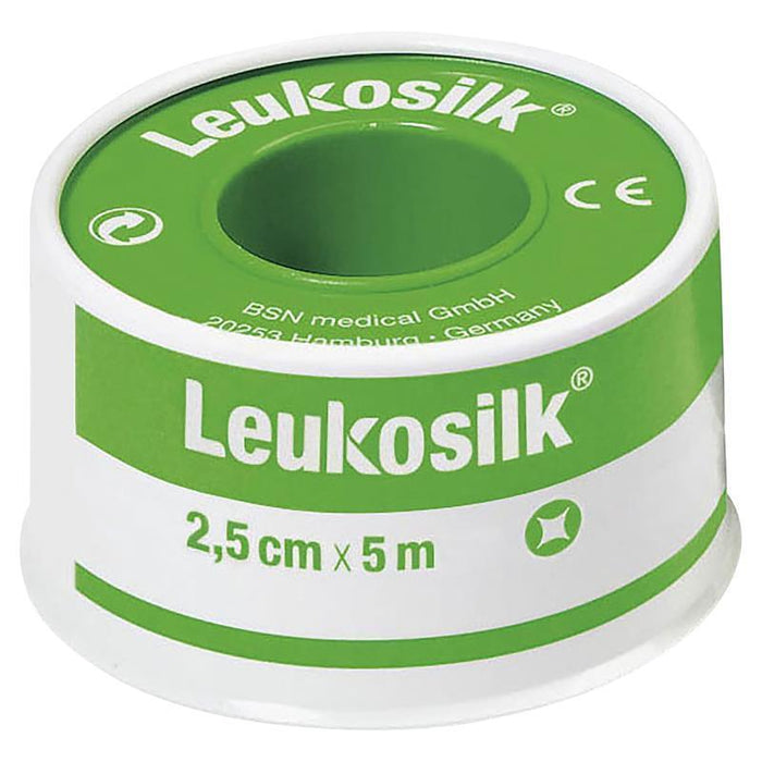 Leukoplast Leukosilk Hypoallergenic Silk Tape 2.5cm x 5m
