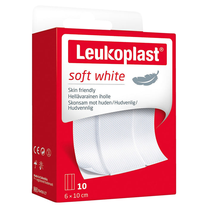 Leukoplast Soft White Dressing Strips 6cm x 10cm 10 Pack