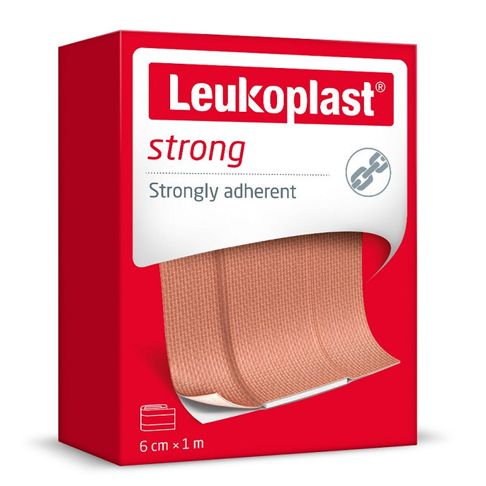 Leukoplast Strong Cut-to-Size Fabric Plaster Strip 6cm x 1m Tan