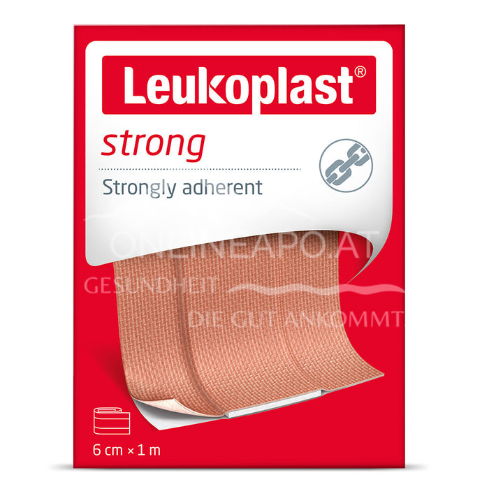 Leukoplast Strong Cut-to-Size Fabric Plaster Strip 6cm x 1m Tan