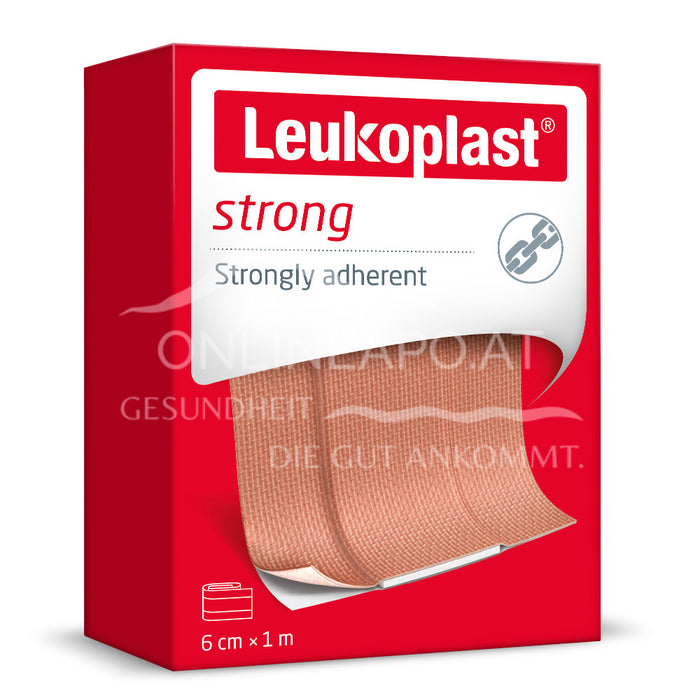 Leukoplast Strong Cut-to-Size Fabric Plaster Strip 6cm x 1m Tan