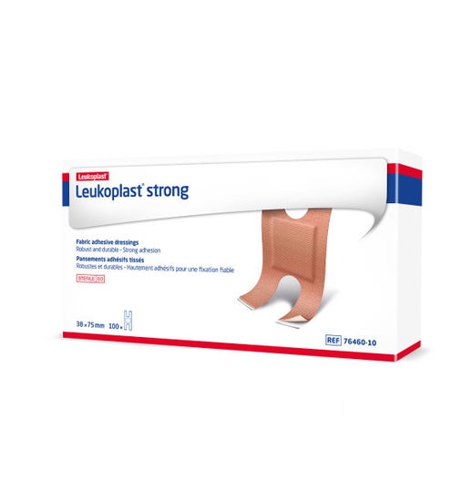 Leukoplast Strong Knuckle Fabric Dressings 3.8cm x 7.5cm Tan 100 Pack