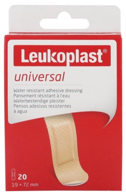 Leukoplast Universal Plasters 19mm x 72mm Tan 20 Pack