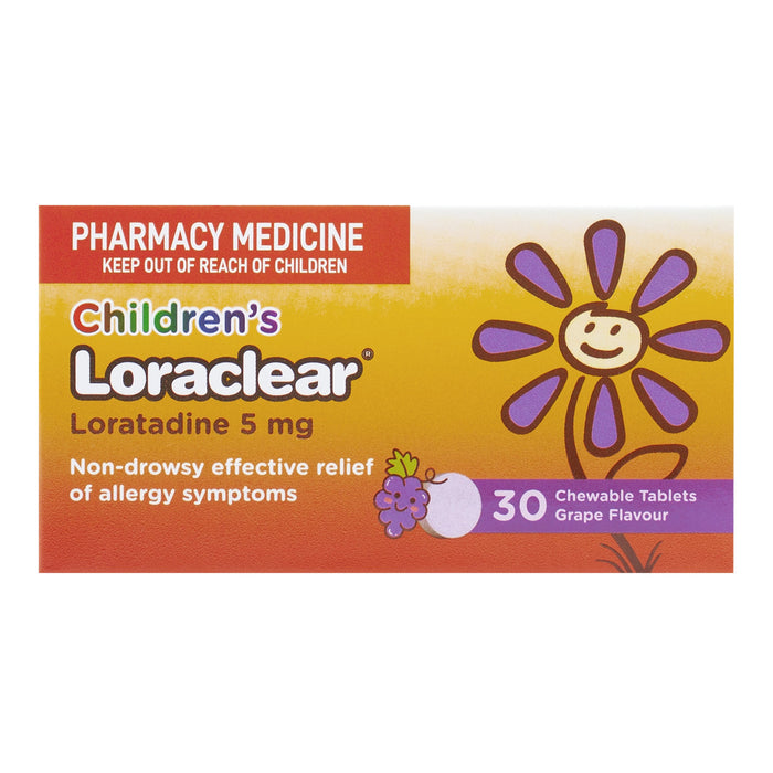 Loraclear Children's Chewable Tablets 5mg Grape 30 Pack