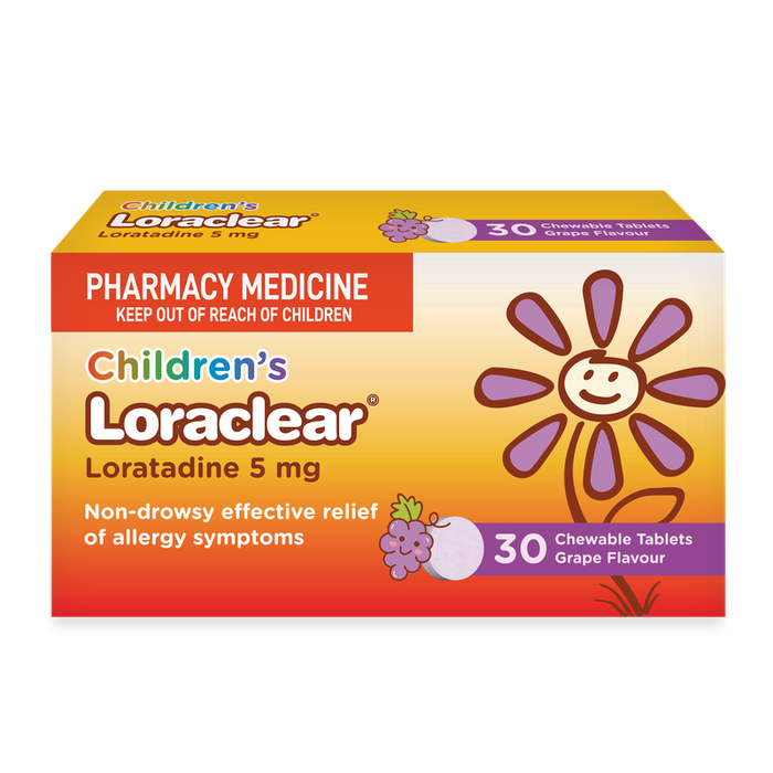 Loraclear Children's Chewable Tablets 5mg Grape 30 Pack
