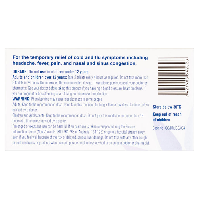 Maxiclear Cold & Flu Sinus & Pain Relief Tablets 30 - image 4