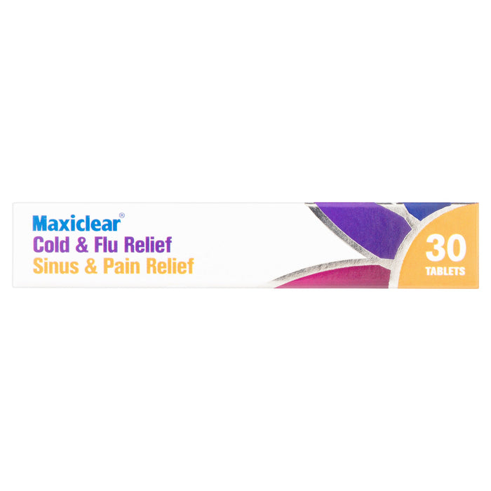 Maxiclear Cold & Flu Sinus & Pain Relief Tablets 30 - image 7