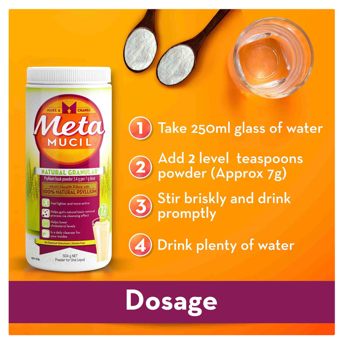 Metamucil Natural Granular 504g 72 Dose - image 4