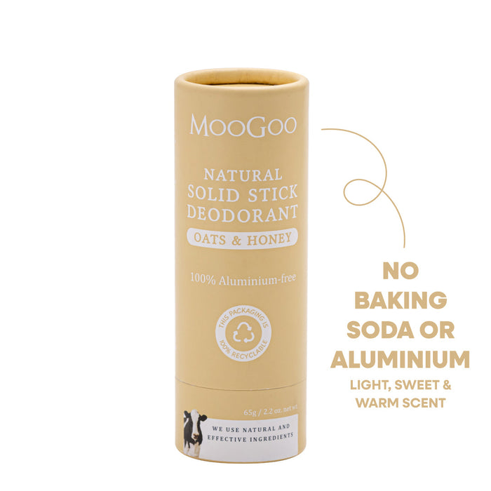 MOOGOO Solid Stick Deodorant Oats & Honey 65g - image 1