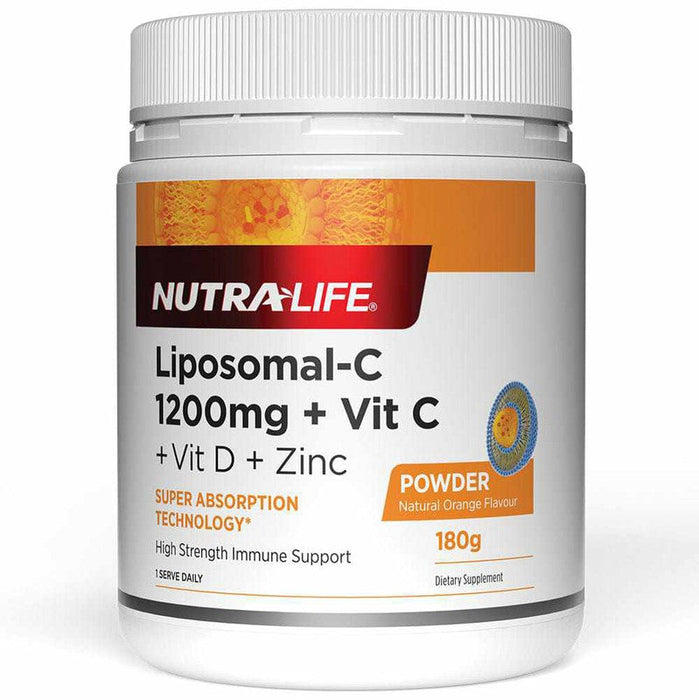 Nutra-Life Liposomal-C 1200mg + Vitamin D + Zinc Powder 180g