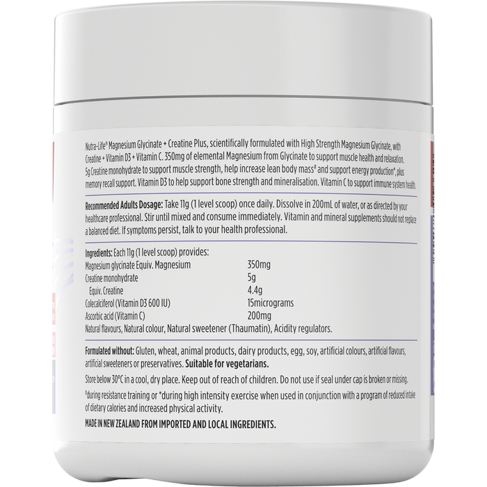 Nutra-Life Magnesium Glycinate + Creatine Plus Powder 300g - image 6