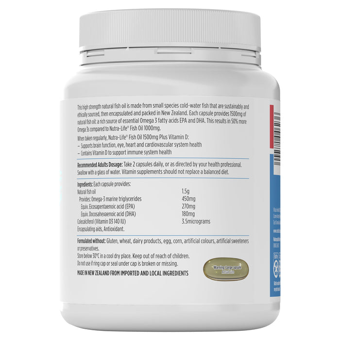Nutralife Fish Oil 1500mg Plus Vitamin D 300s - image 3