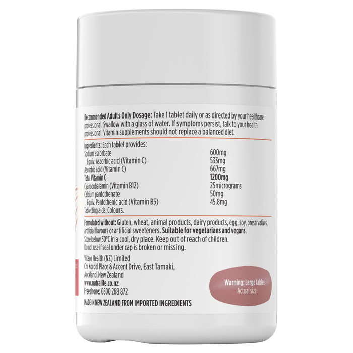 Nutralife High Strength Vitamin C + B12 & B5 60s - image 3