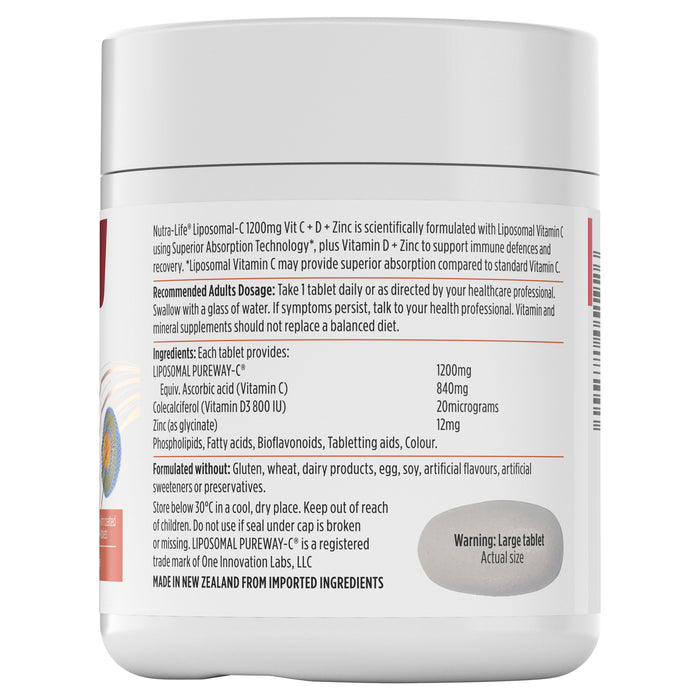 Nutralife Liposomal-C 1200mg Vit C + D + Zinc - image 3