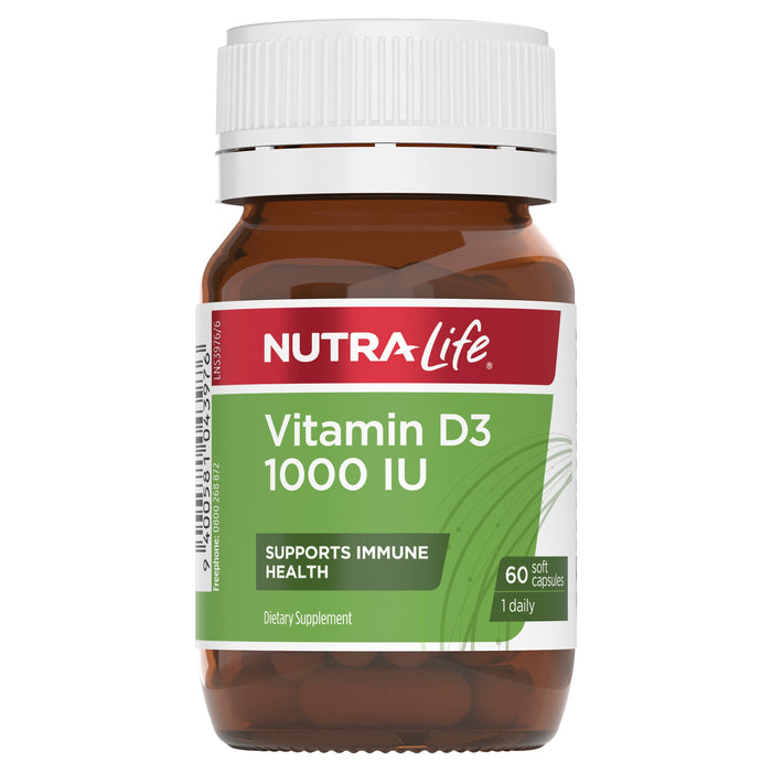 Nutralife Vitamin D3 1000IU Capsules - image 1
