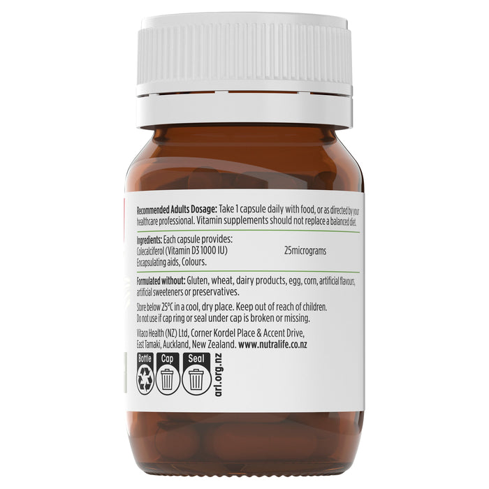 Nutralife Vitamin D3 1000IU Capsules - image 3