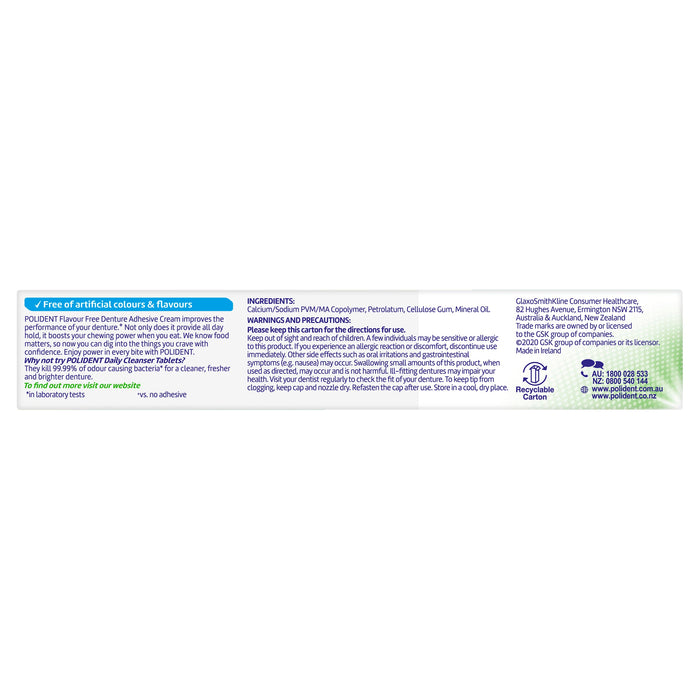 Polident Flavour Free Denture Adhesive Cream 60g - image 5