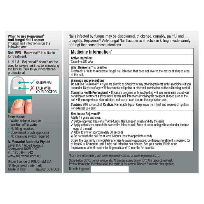 Rejuvenail Anti-Fungal Nail Lacquer 6.6mL - image 4