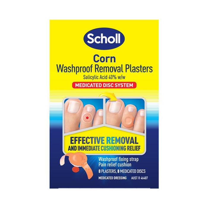 Scholl Corn Removal Plasters Washproof 8 Pack